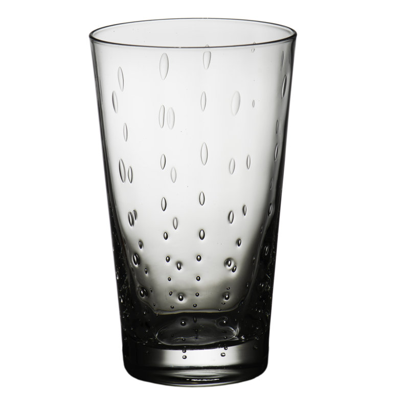 Clear Raindrop Pattern 12oz Handmade Drinking Glass Set