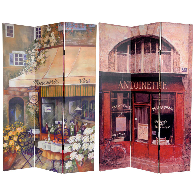 6 ft. Double-Sided Brasserie Canvas Room Divider