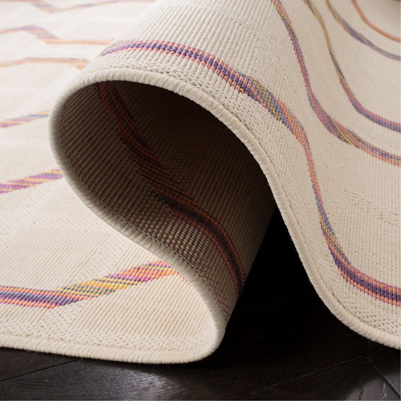 Multicolor Stripe Tufted Handmade Rectangular Rug