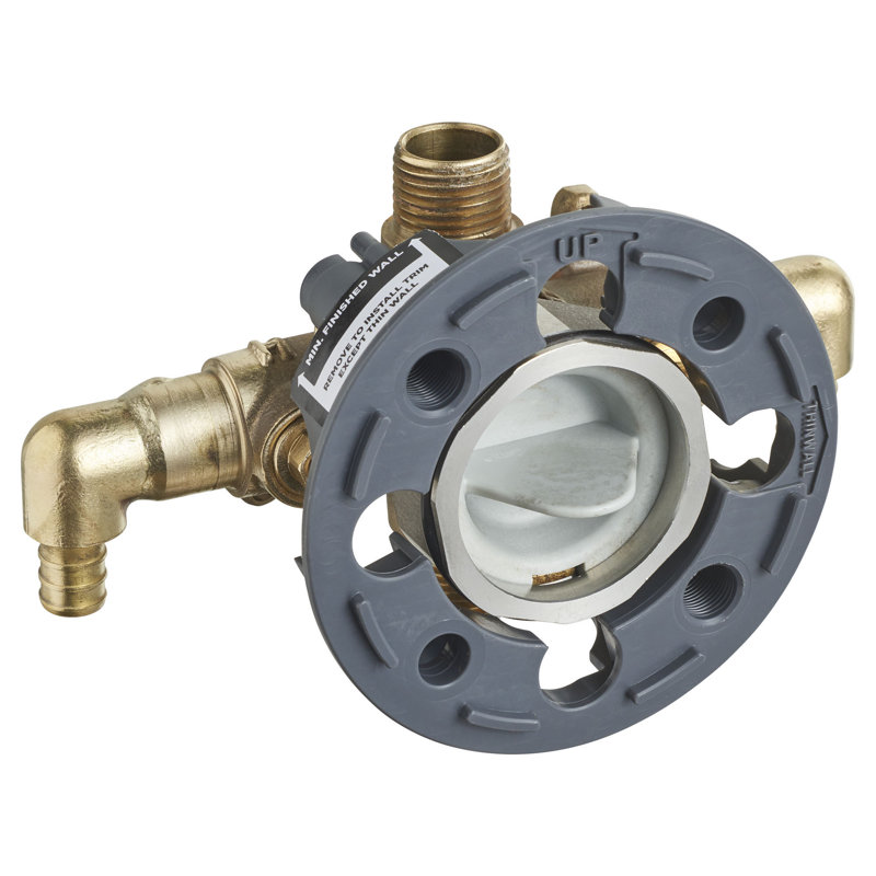 Flash Brass Shower Rough-In Valve with PEX Inlet Elbows