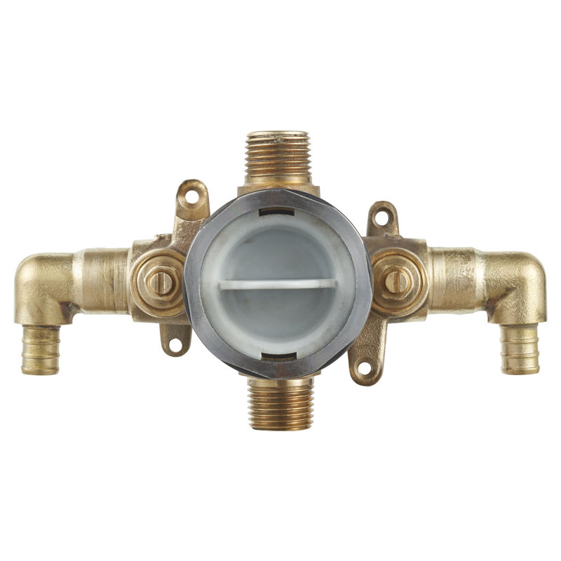 Flash Brass Shower Rough-In Valve with PEX Inlet Elbows