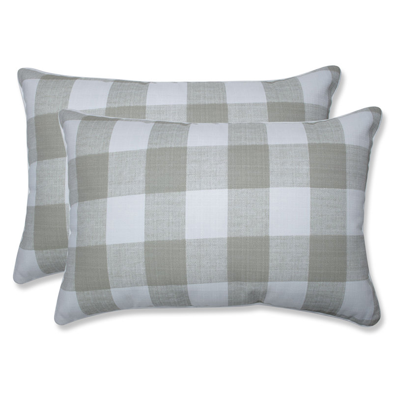 Anderson Black and White Plaid Rectangular Throw Pillows Set