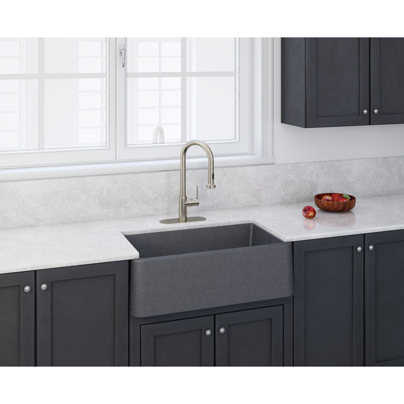 Titanium Gray 33" Granite Farmhouse Apron Sink