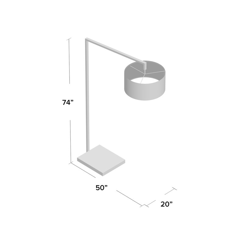 Matte Black Arc Floor Lamp with Marble Base - 75" Height
