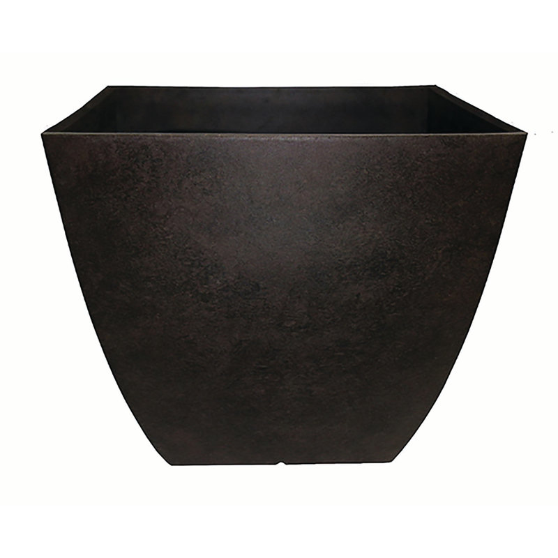 Large Coffee Square Outdoor Planter with UV Resistance