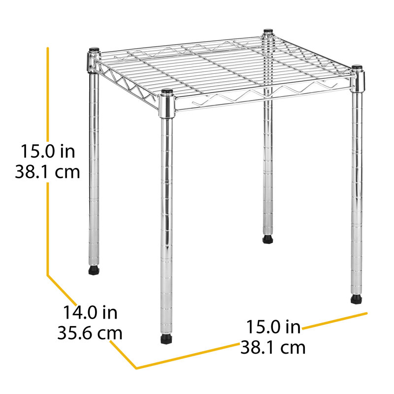 Adjustable 15'' Chrome Metal Modular Storage Shelving Unit