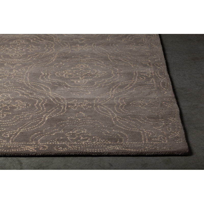 Handmade Gray Wool Tufted Rectangular 5' x 7' Rug
