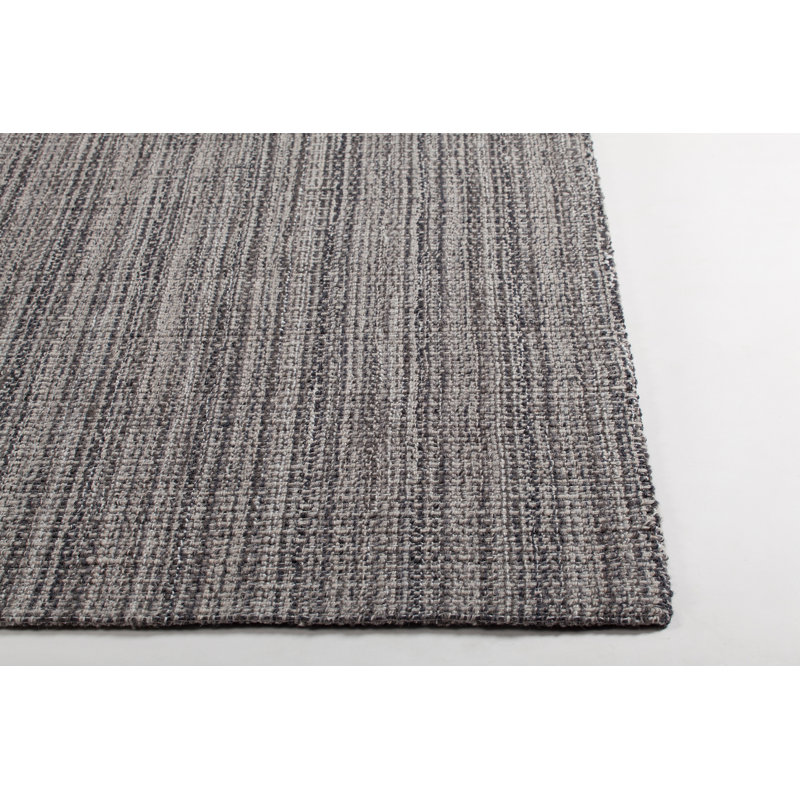 Ziva Hand-Woven Gray Wool Rectangular 9' x 13' Rug