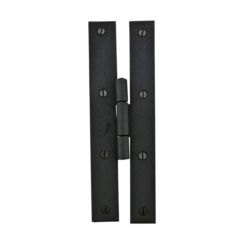 7" Black Wrought Iron H-Style Gate Hinges with RSF Finish