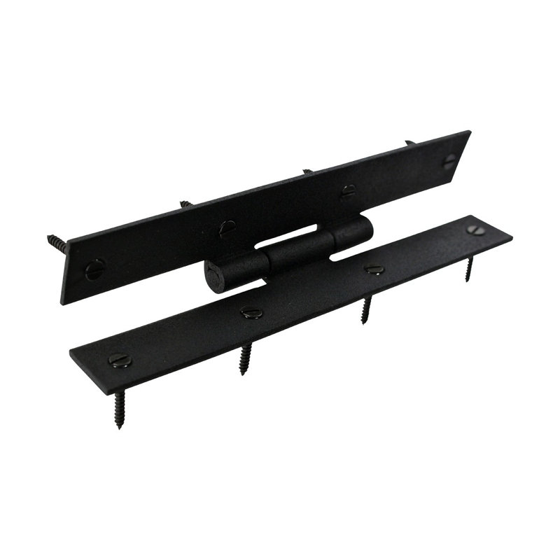 7" Black Wrought Iron H-Style Gate Hinges with RSF Finish