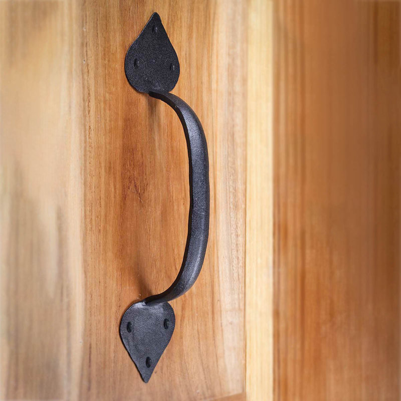 Black Wrought Iron Heart Tip Door Pull Handle