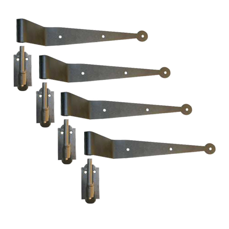 Black Wrought Iron Offset Pintle Shutter Hinges Set