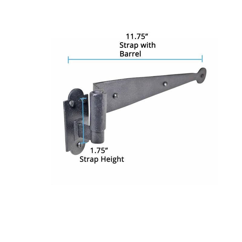 Black Wrought Iron Offset Pintle Shutter Hinges Set