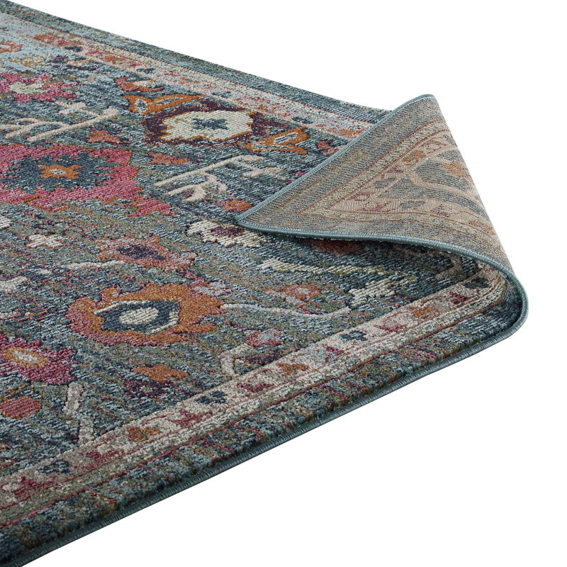 Tribute Vintage Floral Distressed 8' x 10' Multicolor Area Rug