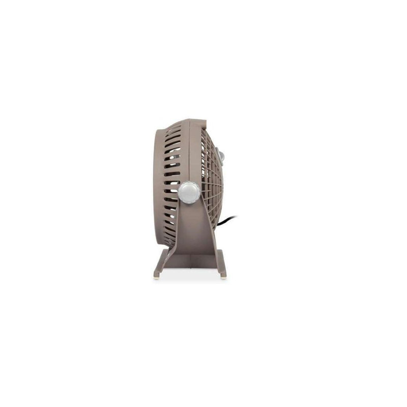 Compact Aerodynamic 10" Oscillating Desk/Floor Fan in Brown