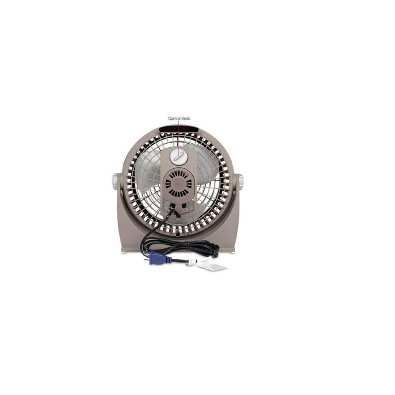 Compact Aerodynamic 10" Oscillating Desk/Floor Fan in Brown