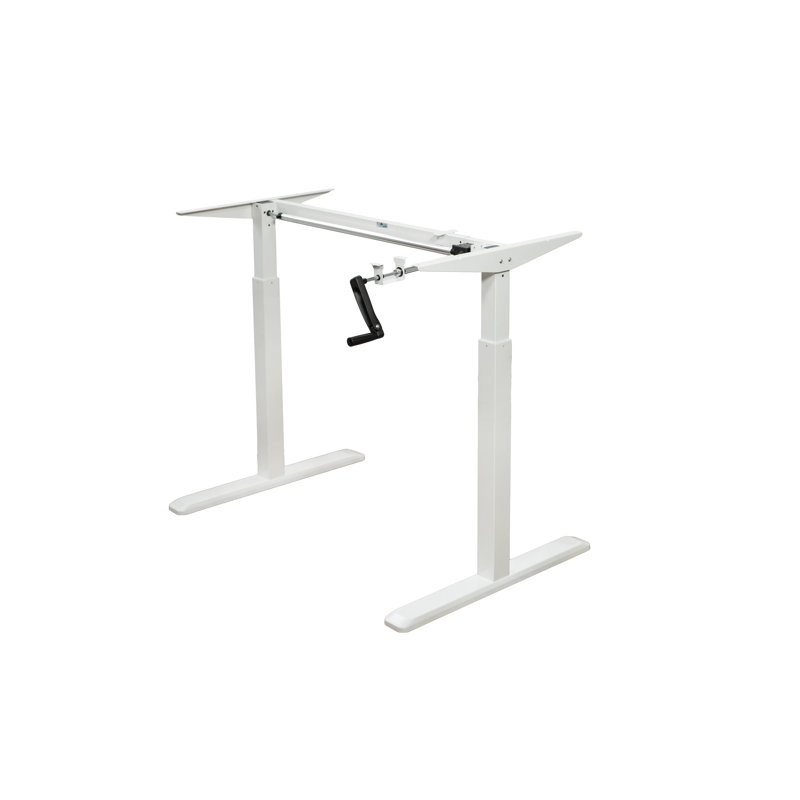 White Adjustable Height Metal Standing Desk