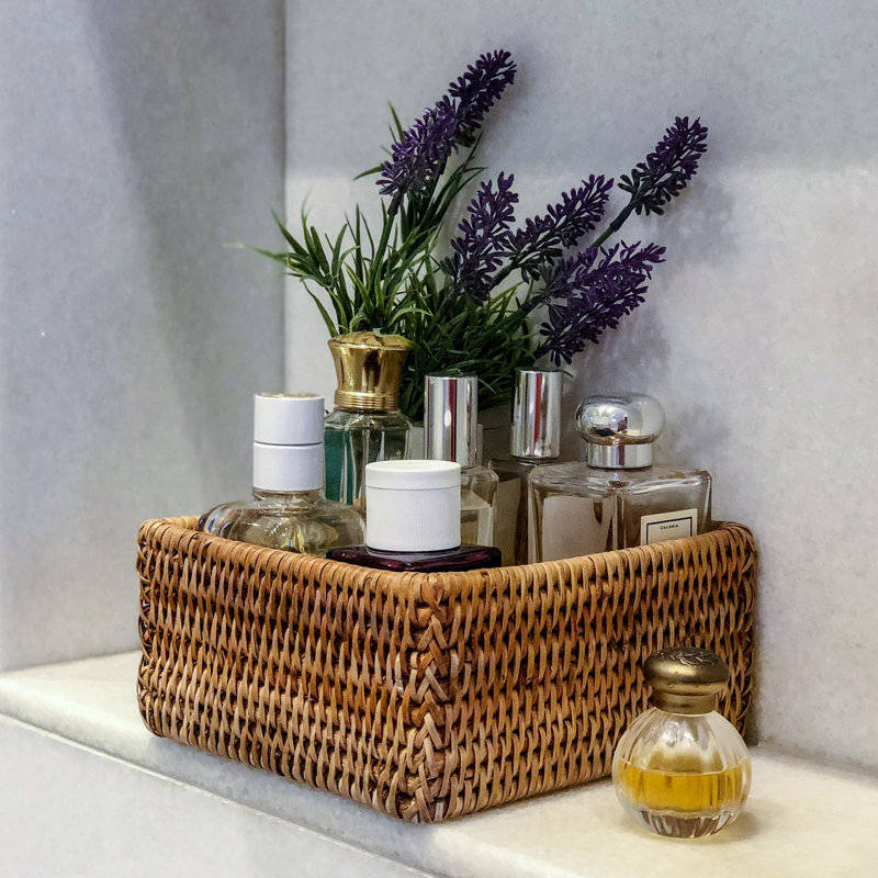 Honey Brown Rattan Square Napkin Holder