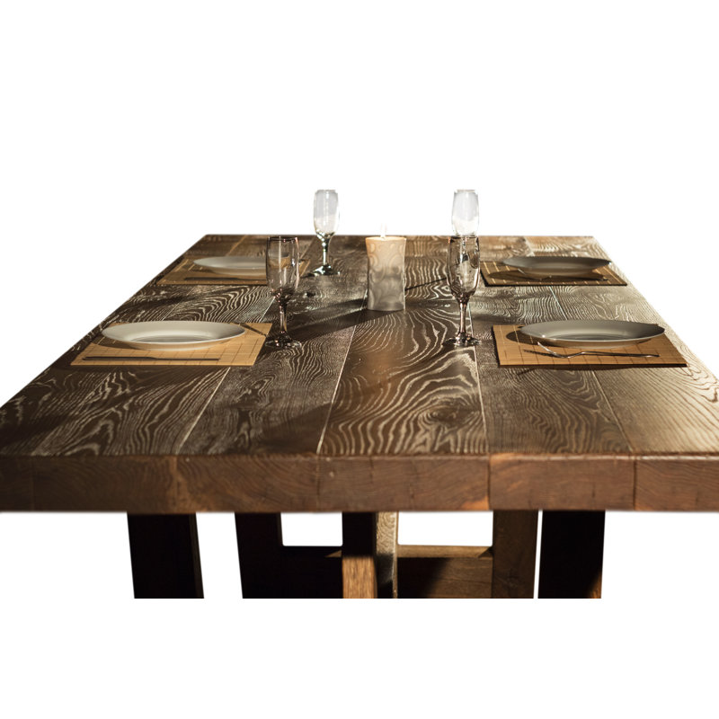 Lancelot Oak Wood Rectangular Dining Table for 12 - Brown