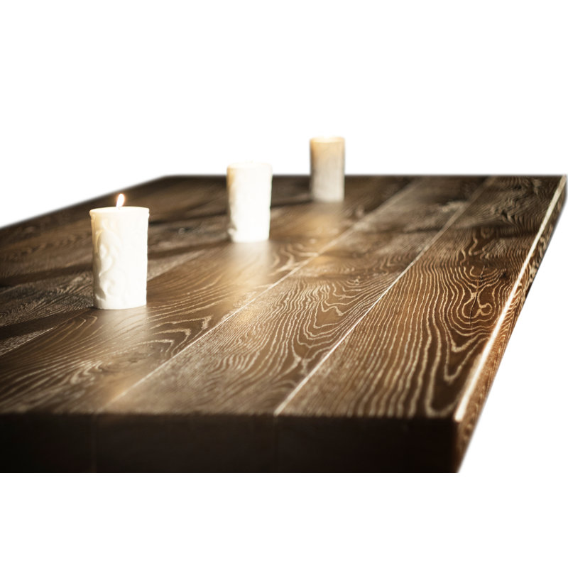 Lancelot Oak Wood Rectangular Dining Table for 12 - Brown