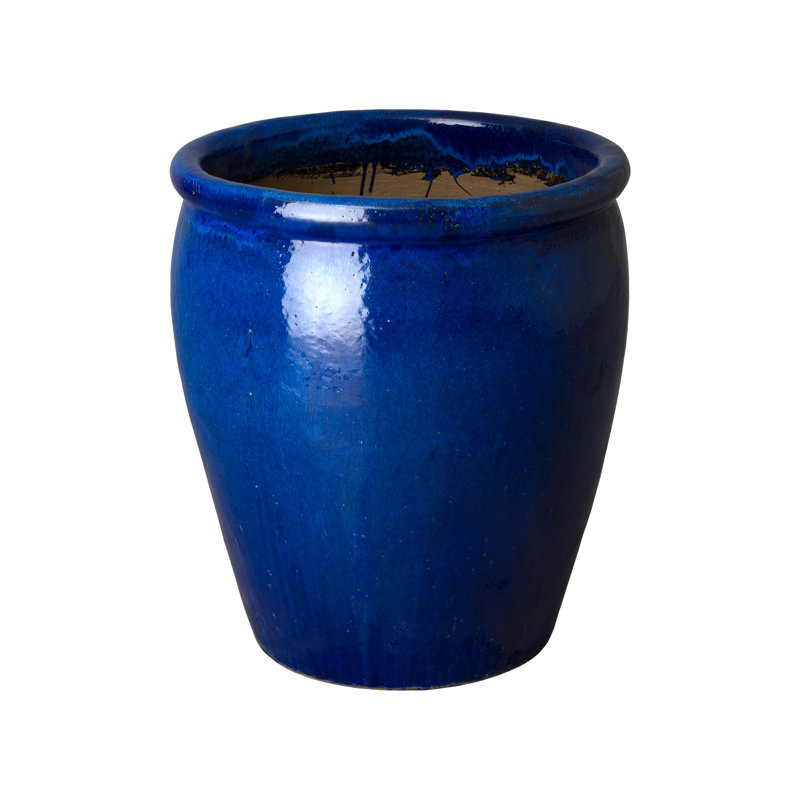 Emissary 33" Metallic Brown Round Ceramic Outdoor Planter