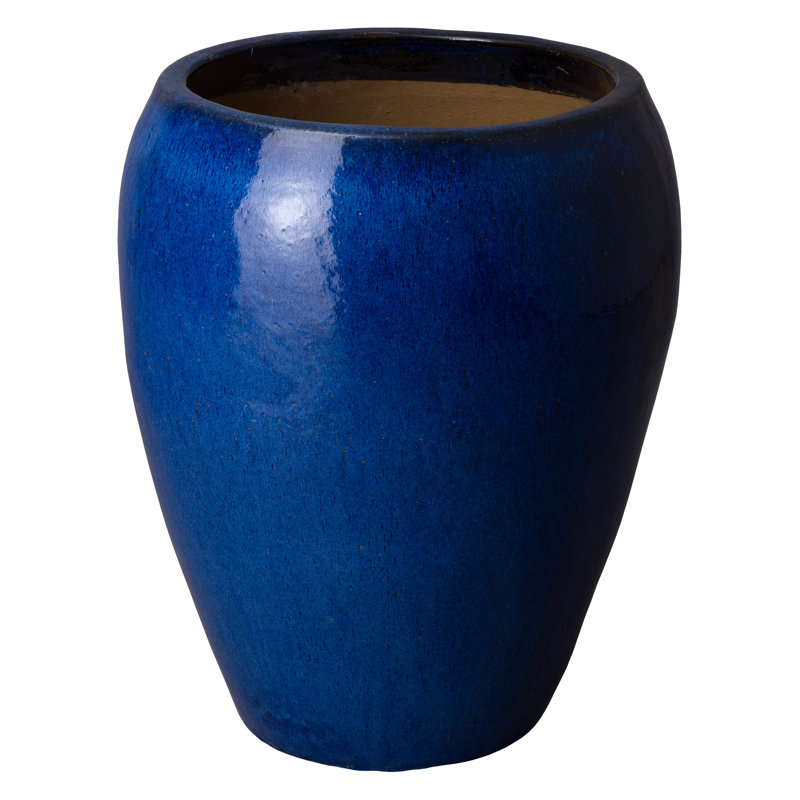 Large Tea Green Ceramic Round Pot for Indoor/Outdoor Use