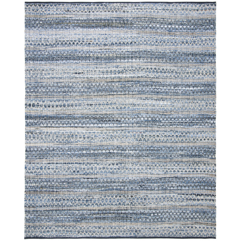 Coastal Charm Blue Cotton 5' x 8' Handwoven Area Rug