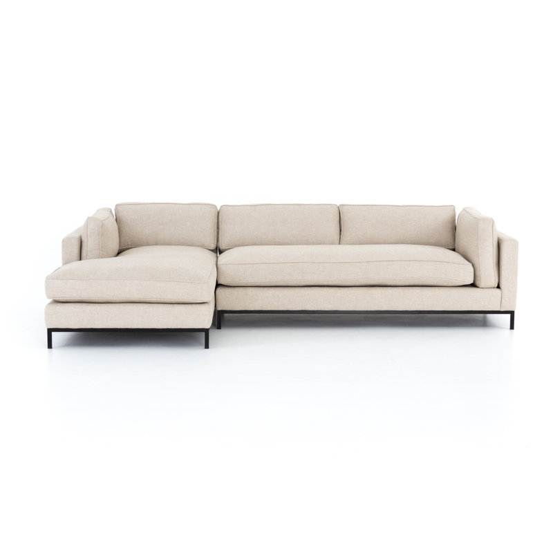Bennett Charcoal 120" Polyester Chaise Sectional Sofa