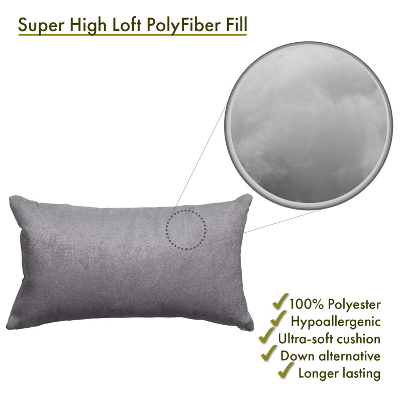 Gray Rectangular Indoor Plush Throw Pillow