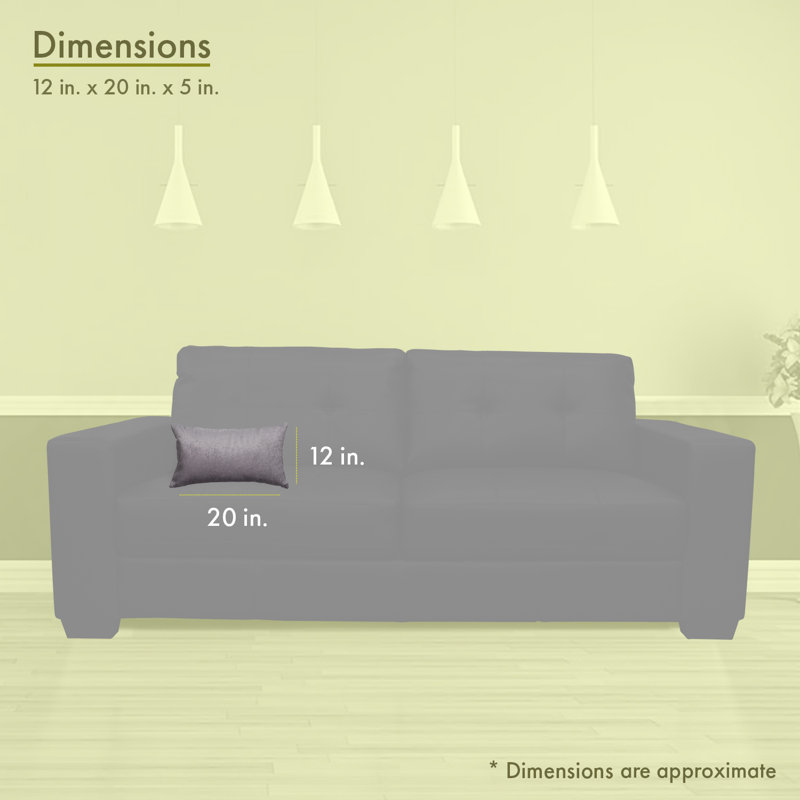 Gray Rectangular Indoor Plush Throw Pillow
