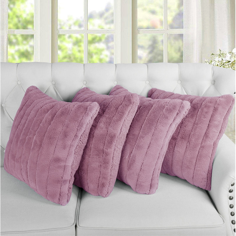 Polignac Pink Microsuede 20" Decorative Pillow Covers Set