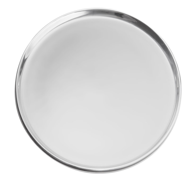 Classic Silver Round Alloy Serving Tray, 15-inch