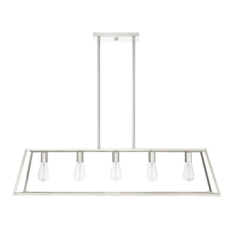 Denton 44" Polished Nickel Linear Kitchen Island Chandelier