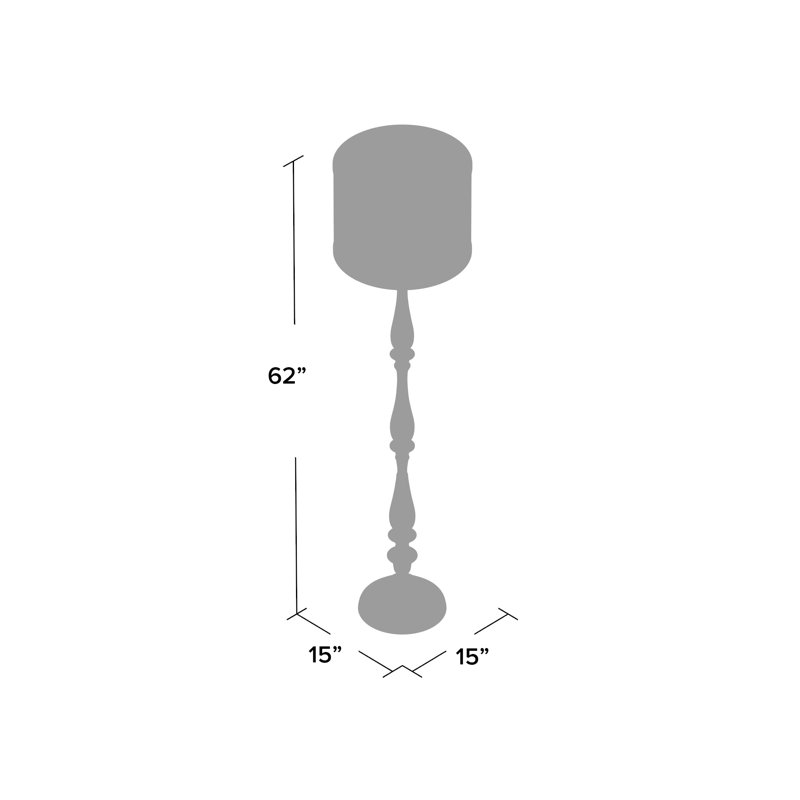 Bessie 62'' White Traditional Candlestick Floor Lamp