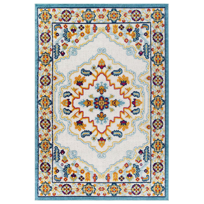Multicolor Medallion 8' x 10' Synthetic Indoor/Outdoor Area Rug