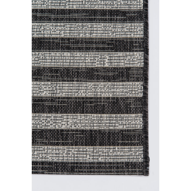 Charcoal Geometric Easy-Care Rectangular Synthetic Rug 5'3" x 7'6"