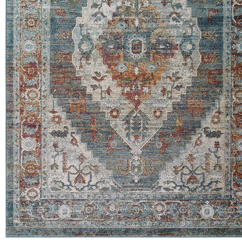 Camellia Multicolor Synthetic Medallion 5' x 8' Area Rug