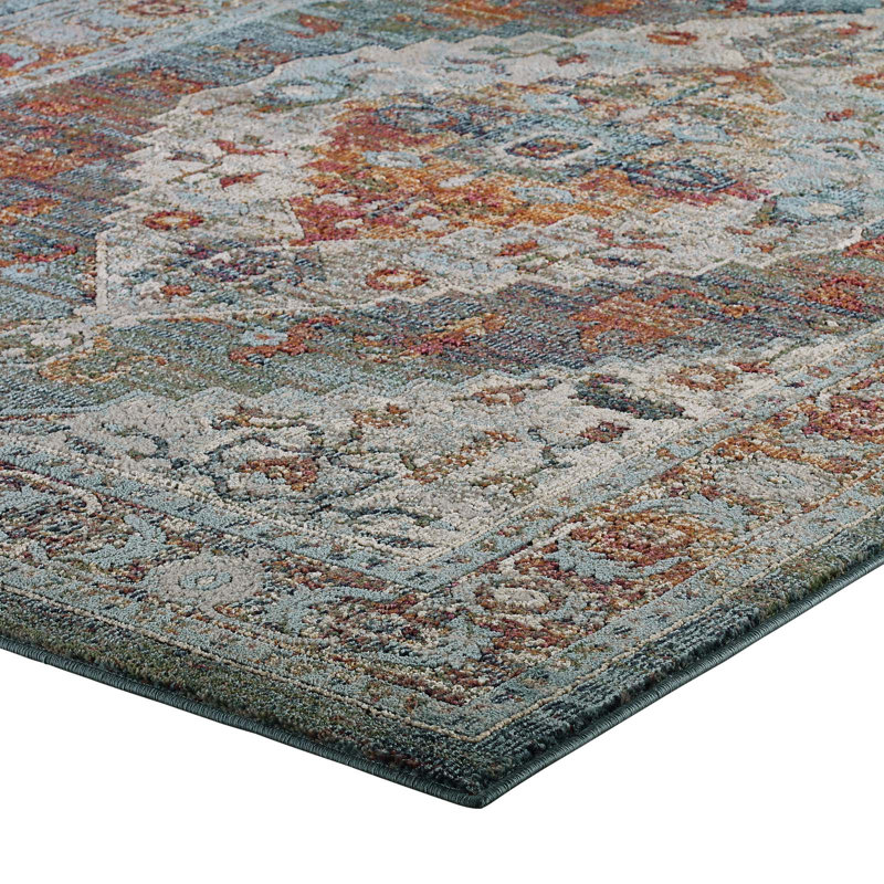 Camellia Multicolor Synthetic Medallion 5' x 8' Area Rug