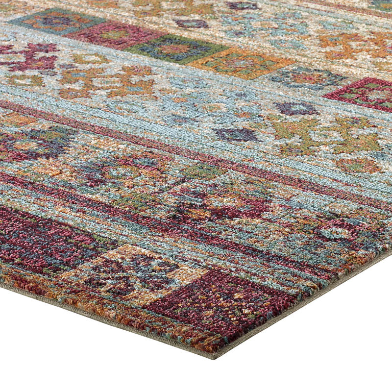 Nala 8' x 10' Black Floral Synthetic Non-slip Area Rug