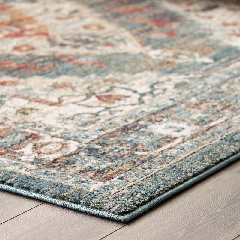 Camellia Multicolor Synthetic Medallion 5' x 8' Area Rug