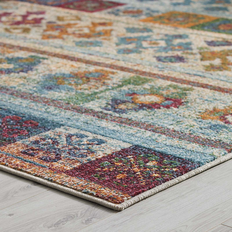 Nala 8' x 10' Black Floral Synthetic Non-slip Area Rug