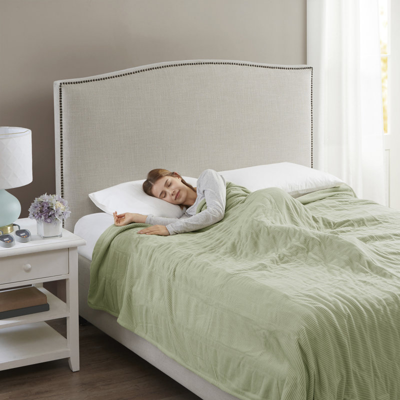 Full Green Micro Fleece Electric Heated Blanket