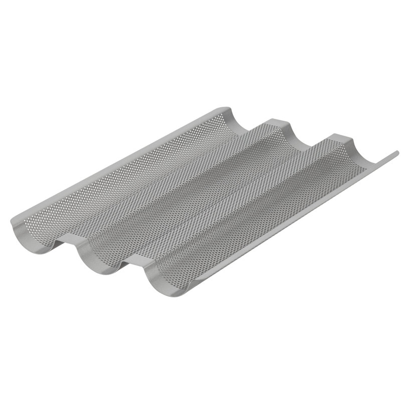 Graphite Steel Non-Stick 3-Channel Baguette Tray