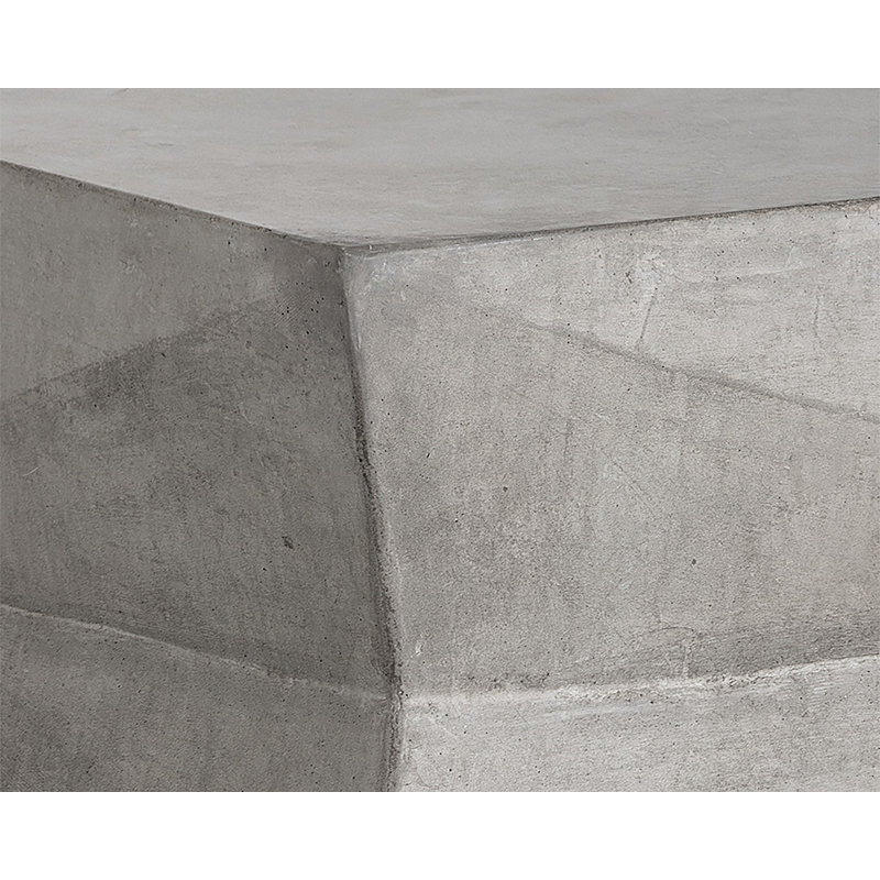 Niran Black Geometric Concrete End Table