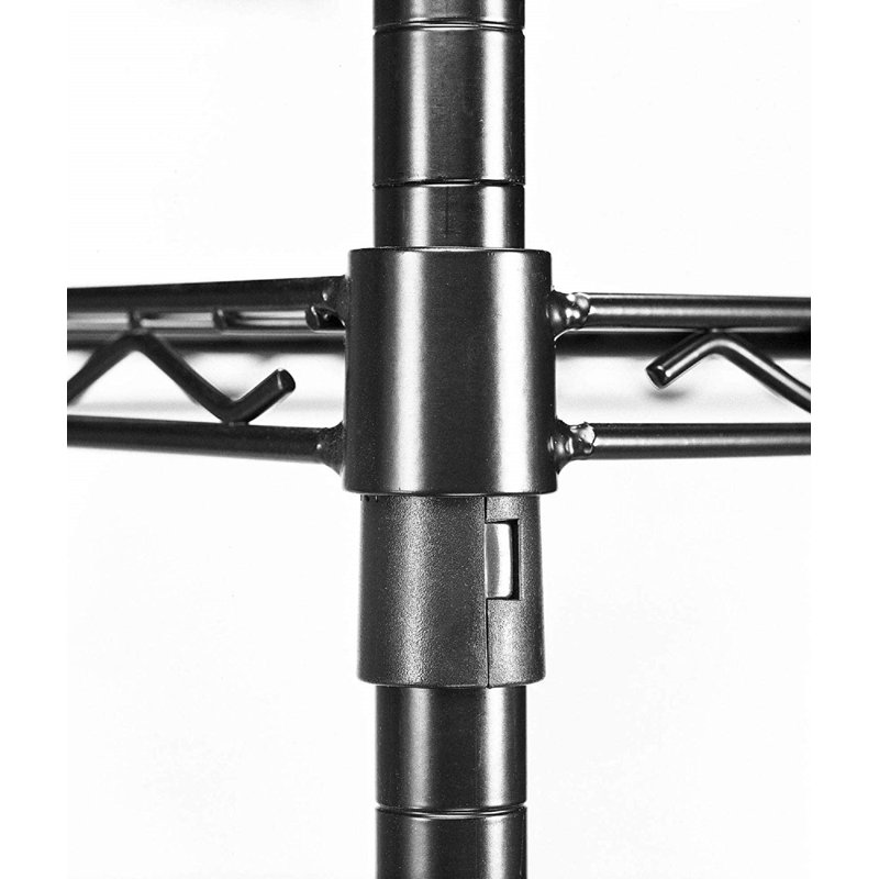 Supreme 36'' Black Metal Adjustable 5-Tier Shelving Unit