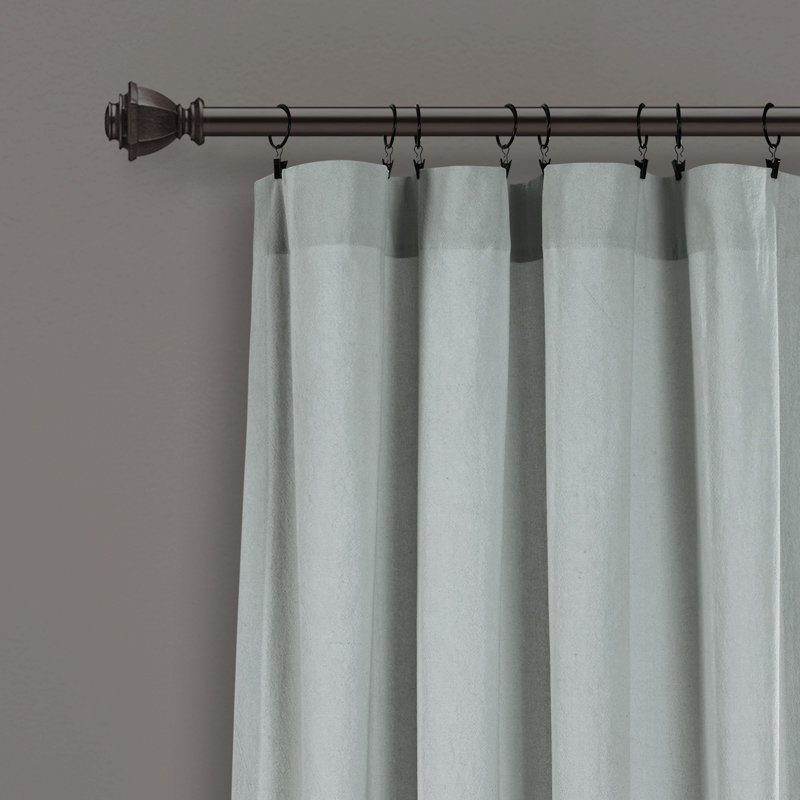 Pastel Blue Cotton Chevron Light-Filtering Curtain Panels
