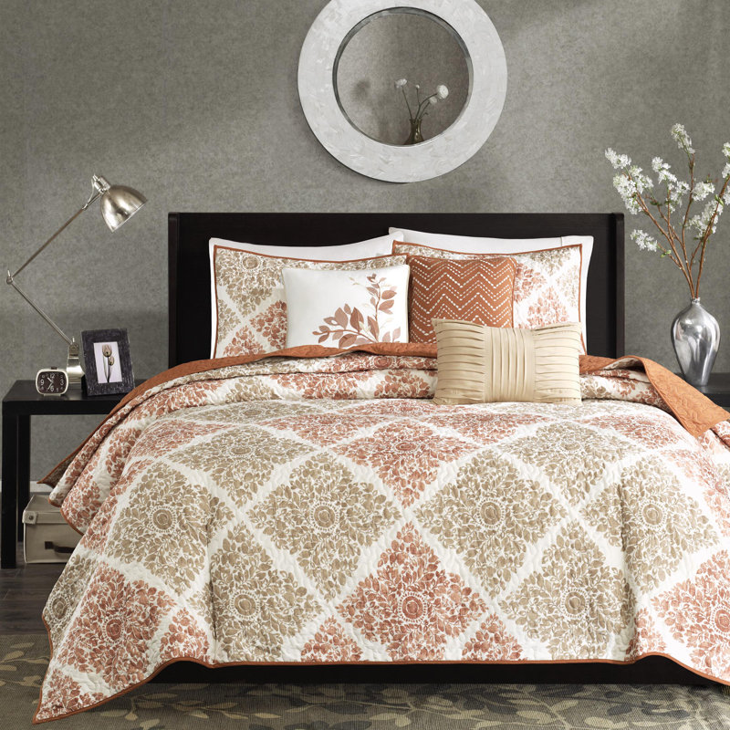 Full Blue Microfiber Reversible Quilt Set