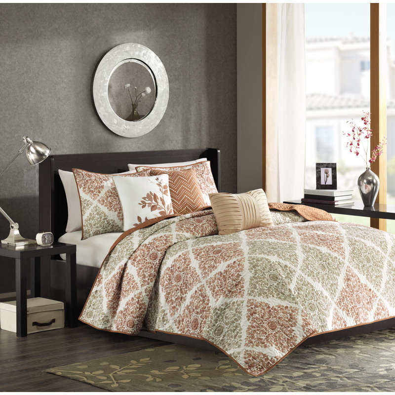 Full Blue Microfiber Reversible Quilt Set