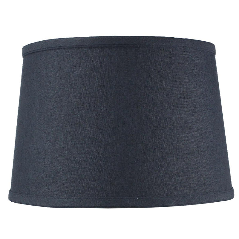 Textured Slate Blue Linen Drum Lamp Shade