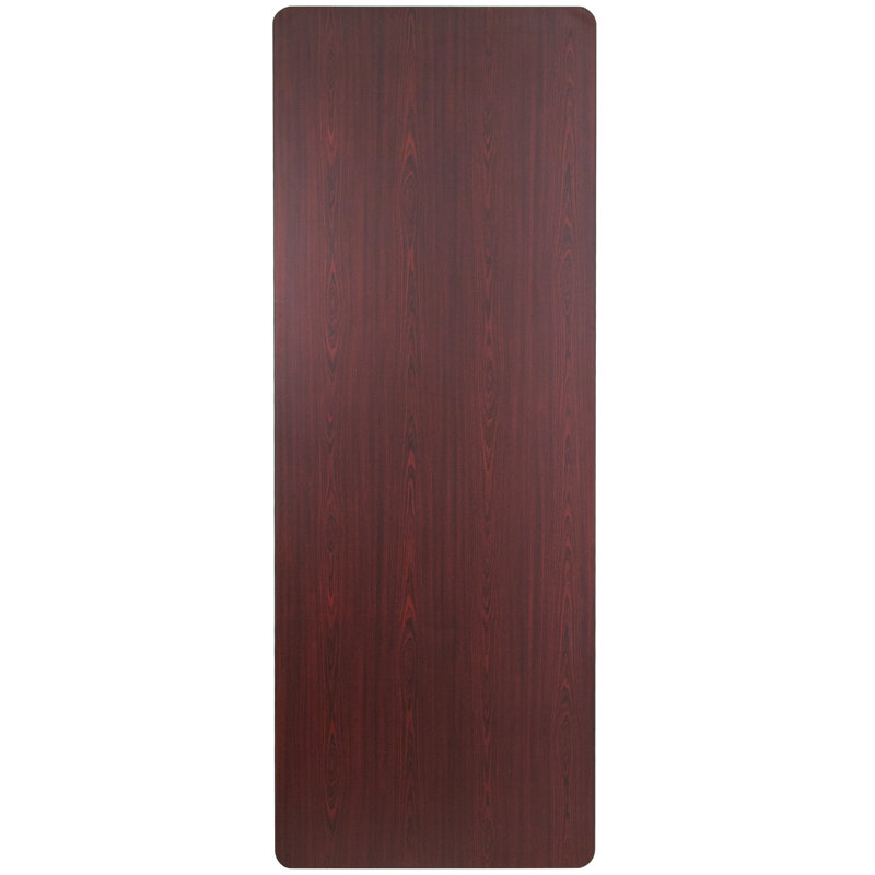 Mahogany Essence 96" Rectangular Folding Banquet Table with Metal Frame